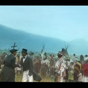 Cover image of [Historical re-enactment at Lake Windermere with priests and First Nations]