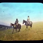 Cover image of [Unidentified man and woman on horseback]