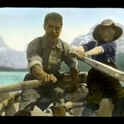 Cover image of [Paul Sharpless and __ Wheeler rowing boat H.M.S. Chaba the Second]