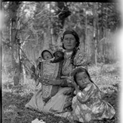 Cover image of Libby Benjamin, with Daughter Annie and baby. Stoney Nakoda
