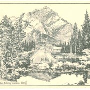 Cover image of Cascade Mountain from Administration Building Gardens Banff