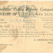 Cover image of Canadian Pacific Railway Company. Statement of Earnings and Expenses.