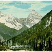 Cover image of C.P.R. Train and Mt. Sir Donald, Glacier, Canadian Rockies