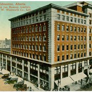 Cover image of Tegler Block, Edmonton, Alberta, Occupied by Jas. Ramsey, Limited and F.W. Woolworth Co. Ltd.