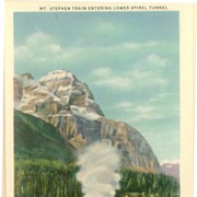Cover image of Mt. Stephen [Mount Stephen] Train Entering Lower Spiral Tunnel, Yoho National Park, B.C