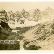 Cover image of Aeroplane View of Valley of the Ten Peaks, Canadian Rocky Mountains, Courtesy Dept. of National Defence