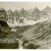 Cover image of Aeroplane View of Valley of the Ten Peaks, Canadian Rocky Mountains, Courtesy Dept. of National Defence