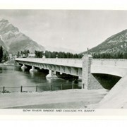 Cover image of Bow River Bridge and Cascade Mt. [Cascade Mountain], Banff