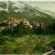 Cover image of Banff Hotel and Mount Rundle, Banff, Alberta
