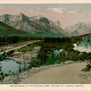 Cover image of The entrance to the Rockies from the east at Exshaw, Alberta