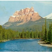 Cover image of Mt. Eisenhower (alt. 9390 ft.) and the Bow River from the Trans-Canada Highway