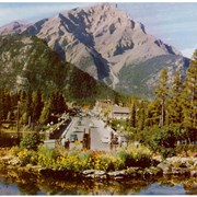 Cover image of Cascade Mountain (alt. 9836 ft.) and Banff from Cascade Rock Gardens, Banff National Park