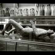 Cover image of [Body cast in glass case- Pompeii]