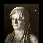 Cover image of Young woman, marble, Acropolis museum, Athens. Shortly before 480 B. C.
