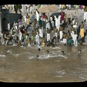 Cover image of Bathing in the Ganges, Benares India