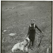 Cover image of [Paul Sharpless with dead goat at Maligne Lake]