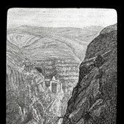 Cover image of 
[Drawing of a village in a canyon]