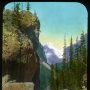 Cover image of A glimpse of Mt. [Mount] Charlton at the head of Pixie Valley, Maligne