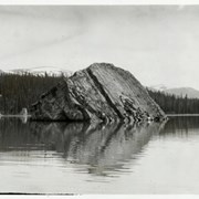 Cover image of [Large rock in unidentified lake]