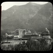 Cover image of [Banff Springs Hotel, construction of center tower]