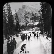 Cover image of [Curling on backwater of Bow River]