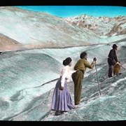 Cover image of [Early climbers on glacier (woman in long skirt)]