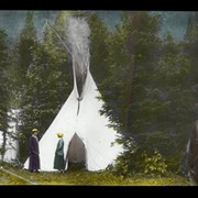 Cover image of [Two ladies in front of teepee]