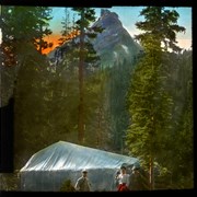 Cover image of [People in camp near Cathedral Mountain]