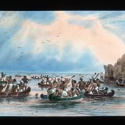 Cover image of [Illustration - First Nations battle in canoes]