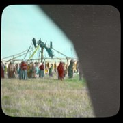 Cover image of [Group gathered around Sundance lodge]