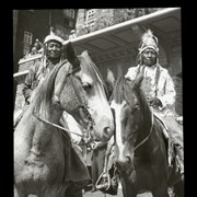 Cover image of Joshua and William Twin (Nûbabin) on horseback at Banff Springs Hotel