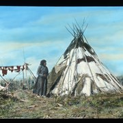 Cover image of A Teepee [Unidentified woman beside teepee]