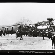 Cover image of Canadian Pacific Railway, arrival of the first through train at the seaboard of British Columbia