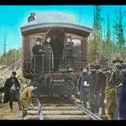 Cover image of [Group at driving of last spike on the Canadian Pacific Railway, November 7, 1885]
