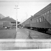 Cover image of Rail road station, Banff and Pacific Express. 7/94