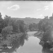 Cover image of Looking up the Ottopechee River from Carriage Bridge. Woodstock Vt. 1896