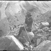 Cover image of Glacier. Taking a bearing, forefoot of Illecillewaet Glacier. 8/17/98