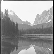Cover image of Mt. Hungabee & Schaffer reflected (No.74)