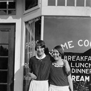 Cover image of [Staff in front of Paris Tea Room, Banff Avenue]