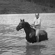 Cover image of [Giddie and horse in river]
