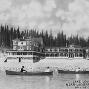 Cover image of Lake Louise Hotel near Laggan Alba Canada, on Line Can. Pac. Ry.