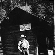 Cover image of [Warden Henry Ness at Stony Creek cabin, Banff Park]
