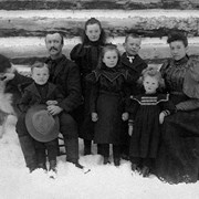 Cover image of Tom Wilson and his family, 1896, left to right: Tom Jr., Tom, Ada, Rene, John, Bessie, and Minnie