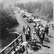Cover image of July 1st parade in Canmore in the 1920s