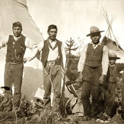 Cover image of Adolphus Moberly, left, with other members of his half breed band