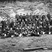 Cover image of Miners at "B" level - Bankhead Mine