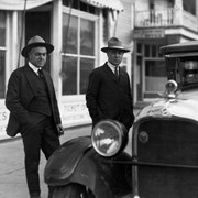 Cover image of Jim and Bill Brewster in front of Brewster Transport office