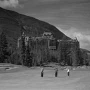 Cover image of B. S. Hotel from 18th hole, golf course. -- [1938 Aug.]