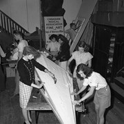 Cover image of Banff School of Fine Arts, Girls Painting Boat. -- 1946