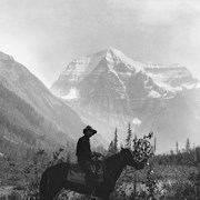 Cover image of [Bert Riggall on horseback in front of Mount Robson]